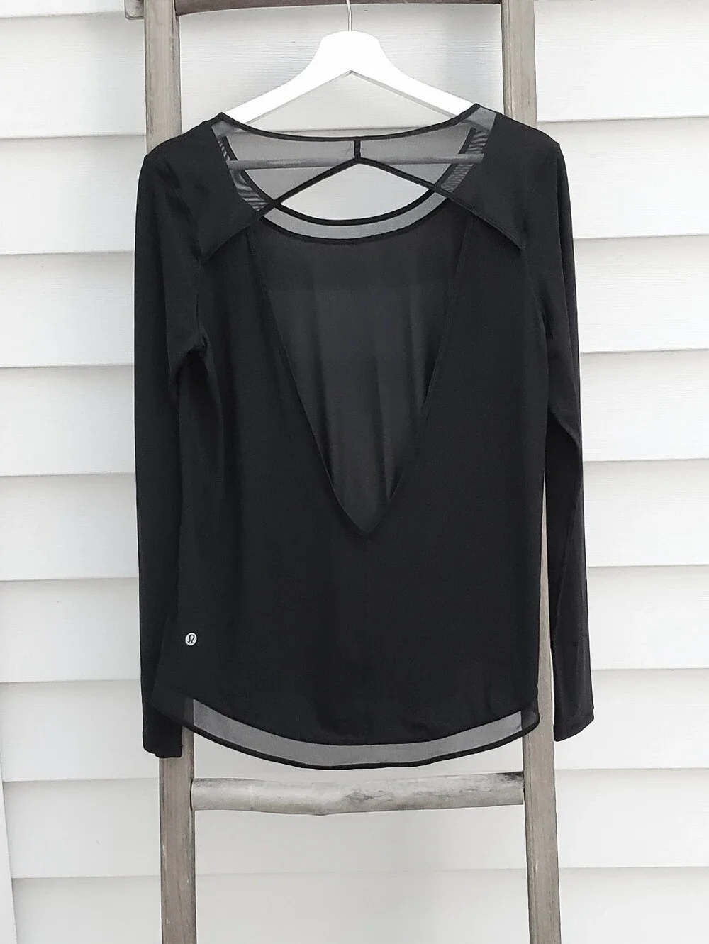 Lululemon Mix & Mesh Long-Sleeve Black Top Size 10